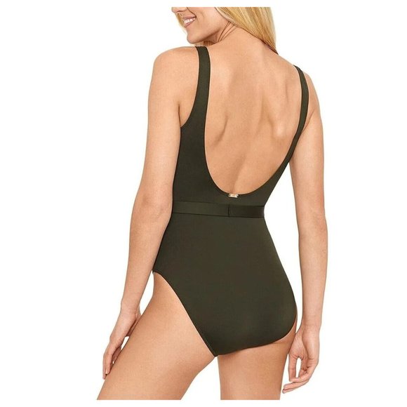 Brand New Lauren Ralph Lauren Beach Club Solid Belted Lingerie One Piece Size 6 - Picture 3 of 4